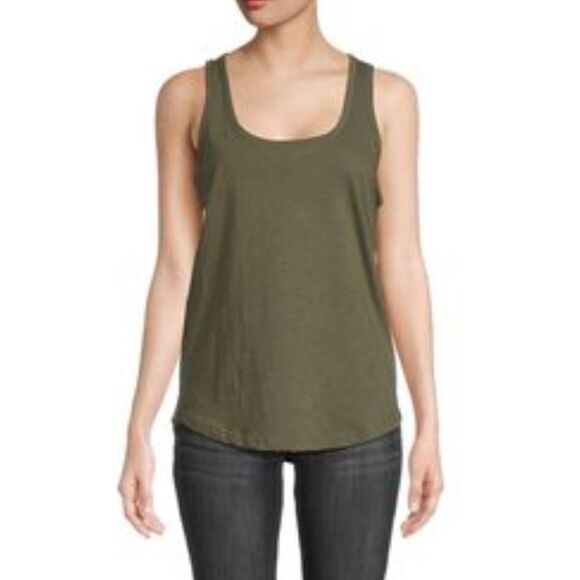9/15 Exclusively For Saks Fifth Avenue 'Olive Green' Scoopneck Tank Size Small - Picture 1 of 5